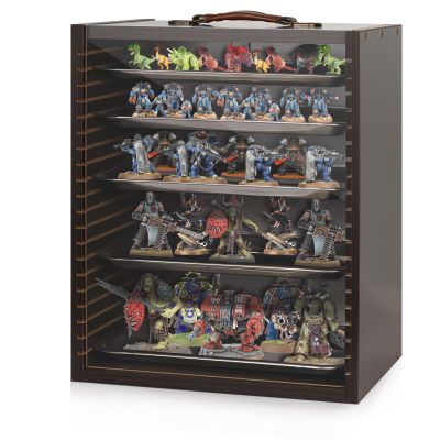 Cathyeen Miniature Display Case Display Cases for Collectibles Miniatures Storage Case Display Shelves Shelf for Collectibles for Mini Action Figures Valuable Collectibles or Crystal Stone (Black)