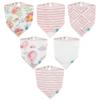 Featherhead Baby Bandana Bibs for Feeding, Drooling, & Teething - 100% Cotton Muslin with Absorbent Towel Backing (6 Pack - Floral) view 1