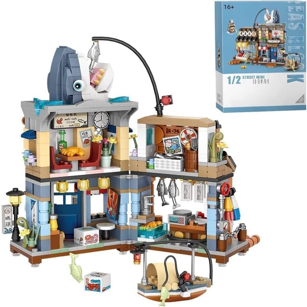 YILETKC Japanese Street View Building Kits, 790 PCS Modular House Building Set Mini DIY Building Model Set, Architecture Modular Construction Set Gift for Adults and Teens