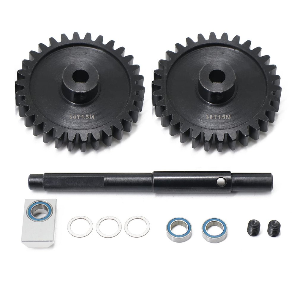Steel Gears for Traxxas 1/5 X-MAXX XRT 1.5M Crawler Car 30T+30T Large Transmission Gear Part (1set,30T+30T)