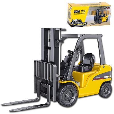 Qcar Fork Lift Warehouse Truck Vehicle Toy Forklift Construction Toys for Kids (1:50 Scale Heavy Metal Forklift)