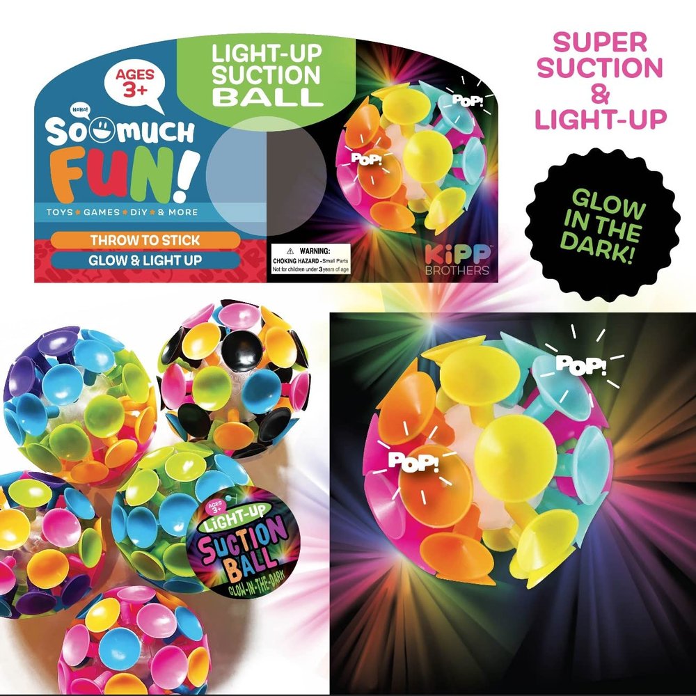 HAHA! Soomuch Fun! Suction Ball Fidget Fun Toy - Impulse Retail Ready Display of 18 Each
