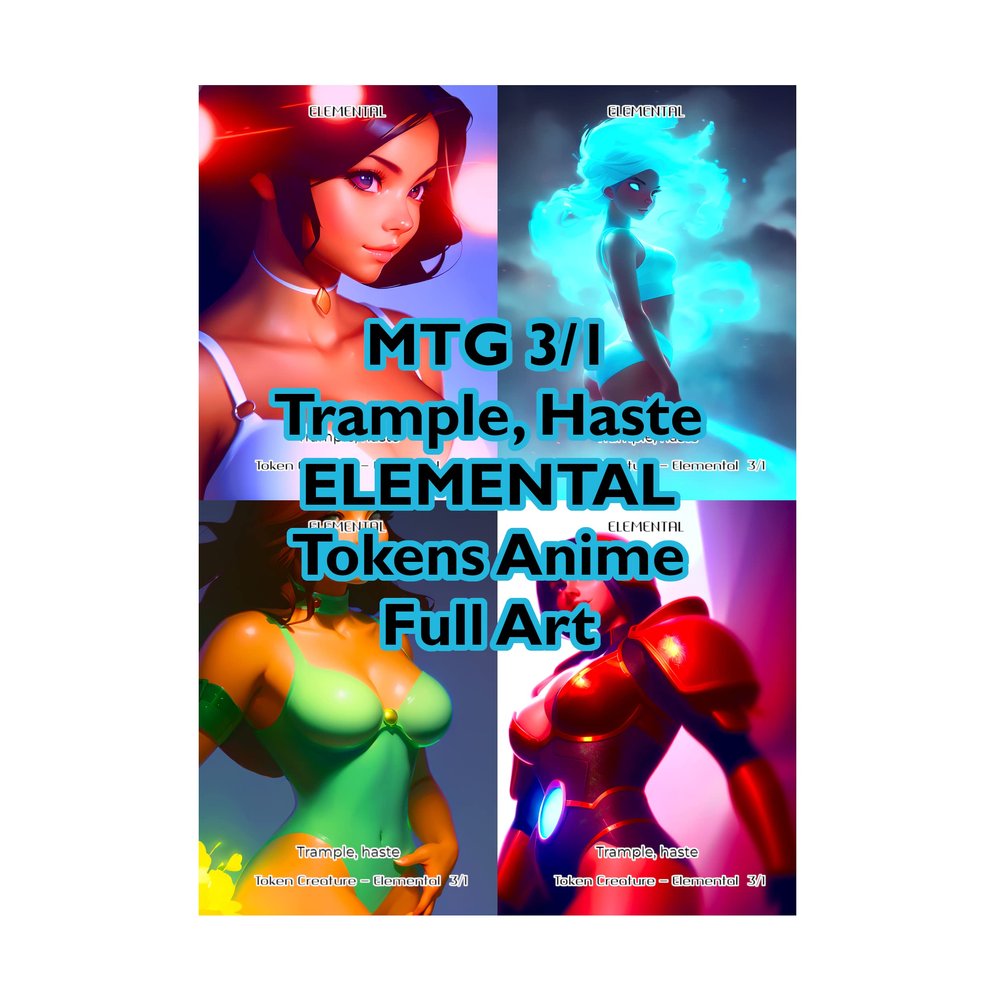 4x | Elemental 3/1 Trample, Haste Token | Anime | Full Art | Foil or Non-Foil (Non Foil)