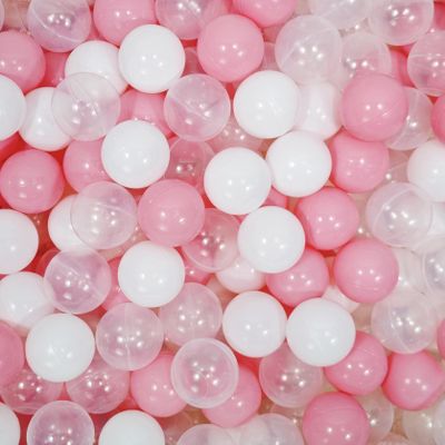 Dekeyoo Ocean Balls Pack of 100 - Clear, Pink, White 2.15 Inch Plastic Balls for Ball Pit, Tent, Playhouse, Kids Party Toy