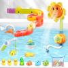 Bath Toys for Kids Ages 3-5, Bathtub Toy with Slide Track and Shower Head, Fishing Floating Toy with No Hole Dinosaur, Bathtub Toys for Kids Ages 4-8 view 1
