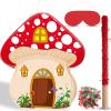 Mushroom Piata with Stick and Blindfold Fairy Piata 3D Mushroom Shaped Piata for Kids Birthday Party Mushroom Hanging Decoration Piata for Forest Jungle Woodland Baby Shower Party Supplies view 1