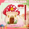 Mushroom Piata with Stick and Blindfold Fairy Piata 3D Mushroom Shaped Piata for Kids Birthday Party Mushroom Hanging Decoration Piata for Forest Jungle Woodland Baby Shower Party Supplies view 2
