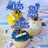30 PCS 2025 Graduation Theme Cupcake Toppers Glitter Class of 2025 Cupcake Picks Graduation Cap Cake Decorations for 2025 Graduation Theme Party Supplies Blue view 4