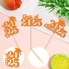 30 PCS 2025 Graduation Cupcake Toppers Glitter Class of 2025 Graduation Cap Cupcake Picks for 2025 Graduation Theme Party Cake Decorations Supplies Orange view 3