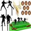 24 PCS Football Cake Decorations Rugby Ball Player Cake Toppers for Football Themed Birthday Party Favors Game Day Party Supplies view 1