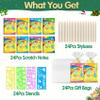 ZMLM Valentines Day Gifts Kids Classroom: 16 Pack Scratch Rainbow Art Notebook Paper, Birthday Party Favors For Kids 4-8, Bulk Goodie Bags Stuffers, Student Prizes From Teacher, Kindergarten Toy view 4