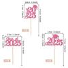 30 PCS 2025 Graduation Theme Cupcake Toppers Glitter Class of 2025 Cupcake Picks Graduation Cap Cake Decorations for 2025 Graduation Theme Party Supplies Pink view 2