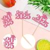 30 PCS 2025 Graduation Theme Cupcake Toppers Glitter Class of 2025 Cupcake Picks Graduation Cap Cake Decorations for 2025 Graduation Theme Party Supplies Pink view 3