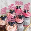 30 PCS 2025 Graduation Theme Cupcake Toppers Glitter Class of 2025 Cupcake Picks Graduation Cap Cake Decorations for 2025 Graduation Theme Party Supplies Pink view 4