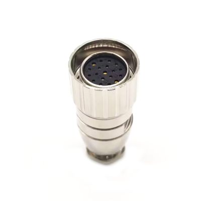 19Pin M23 Power Connector 623-19A Female Solder Plug Servo Connector Shield Waterproof
