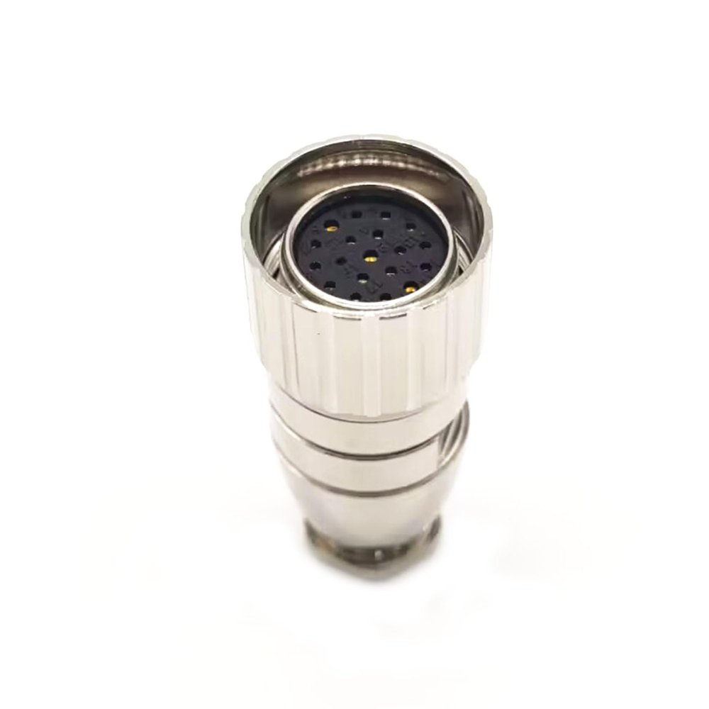 19Pin M23 Power Connector 623-19A Female Solder Plug Servo Connector Shield Waterproof