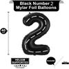 2 Balloons - Racing Car - 40 Inch - Black - 2 Balloon Number - Race Track - Birthday Decor view 2