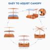 Kids' Outdoor Wooden Sandbox with Id,Sand Box with Toy Storage Box,Kids Play Equipment Sand Protection Bottom Liner Included 47X47in. view 3