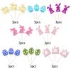 24 Pack Happy Easter Cupcake Toppers Rabbit Bubby Easter Egg Cupcake Picks Easter Theme Baby Shower Kids Birthday Party Cake Decorations Supplies view 3