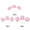 24 Pack Happy Easter Cupcake Toppers Glitter Rabbit Bunny Cupcake Picks Bunny for Happy Easter Spring Themed Baby Shower Kids Birthday Cupcake Decorations Party Supplies Pink view 3