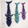 3D Printed Shark - Customizable, Made to Order Articulated Fidget Toy (L, White) view 4