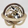 A HALLOWEEN STORE Antique Brass 8" Armillary Sphere Globe Astrolabe Zodiac Engraved Celestial Globe Wooden Base view 2