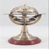 A HALLOWEEN STORE Antique Brass 8" Armillary Sphere Globe Astrolabe Zodiac Engraved Celestial Globe Wooden Base view 4