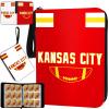 Football Card Binder with Sleeves 900 Pocket, Kansas City Football Card Holder for Trading Cards Sports Card 3 Ring Binder Folder Collector Album Storage Book Case Kids Boys Girls Gift view 1