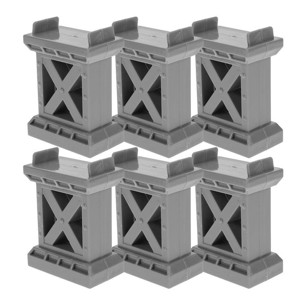 SAFIGLE 6pcs Train Bridge Pier Track Railway AccessoriesElevation Support Blocks for Toy Sets Compatible with Major Wooden Train Brands Ideal for Creative Play