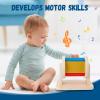 Adena Montessori Spinning Drum Baby Toys,Montessori Toys for Babies 6-12 Months Toddlers,Wooden Spinning Rainbow with Multiple Materials Baby Christmas Toys for Boy and Girls Gift(Medium-size Texture) view 3