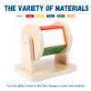 Adena Montessori Spinning Drum Baby Toys,Montessori Toys for Babies 6-12 Months Toddlers,Wooden Spinning Rainbow with Multiple Materials Baby Christmas Toys for Boy and Girls Gift(Medium-size Texture) view 4