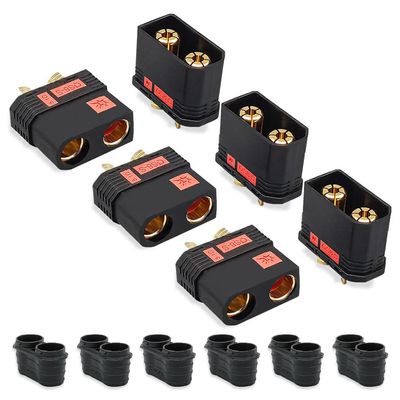 SoloGood QS8 Connector Plug High Current Anti-Spark Black Connector Male and Female for FPV Drone RC Car Battery Charger Plug(3 Pairs)