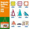 BUBUQE Magnetic Tiles Parking Building Playset with 10 Pull-Back Metal Cars for Kids Construction STEM Toy Preschool Creativity Learning Birthday Gift for Girls Boys Toddlers 3 4 5 6 7 8 view 2