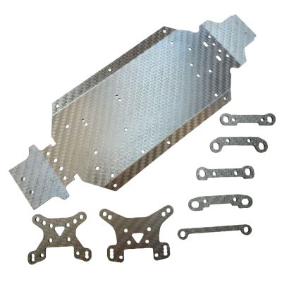 DYNWAVE Carbon Fiber Chassis Skid Plate DIY Replacement for 144001 RC Crawler Car Parts Remote Control Vehicle Accs, and Spare Parts