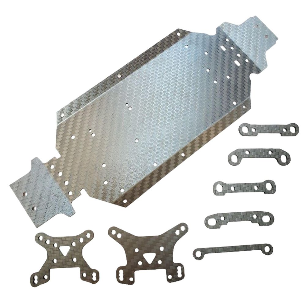 DYNWAVE Carbon Fiber Chassis Skid Plate DIY Replacement for 144001 RC Crawler Car Parts Remote Control Vehicle Accs, and Spare Parts