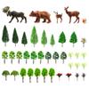 40 PCS Woodland Animals Figures Model Trees 5 Pcs Animal and 35 Pcs Mixed Plastic Trees Forest for Woodland Cake Toppers Decorations Birthday view 1