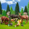 40 PCS Woodland Animals Figures Model Trees 5 Pcs Animal and 35 Pcs Mixed Plastic Trees Forest for Woodland Cake Toppers Decorations Birthday view 2