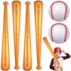 ZHBDMGK Inflatable Baseball Bat and Ball for Kids, 6Pcs Jumbo Baseball Beach Ball Set Including 4Pcs 40 Inch Baseball Bat Inflates and 2Pcs Beach Ball Baseball for Baseball Party Sports Game view 1