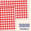 3000 Pieces, 1/2 inch - Small Red Heart Shaped Stickers Labels view 3