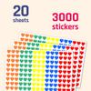 3000 Pieces - 1/2" Small Heart Stickers for Kids, Mini Tiny Heart Shaped Labels - 5 Colors view 4