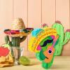 Lewtemi Cactus Piata Mini Sombrero Party Hats Mexican Fiesta Decorations with Piata Stick Blindfold Confetti Set, 16.1 x 13 x 3 Inch view 3