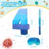 Sratte Number 1 2 3 4 5 6 7 8 9 Piata with Stick Blindfold Confetti, Gradient Blue Piata for Kids Boys Girls Birthday Party Anniversary Decorations Supplies(Number 4) view 2