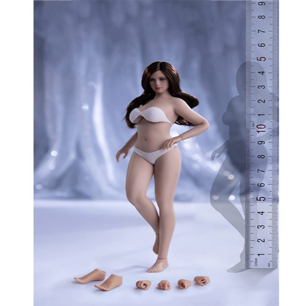 1/12 Scale Action Figure ,TBLeague T01 T02 T03 T04 T05 Female Super Seamless Flexible Body 6 inches Realistic Full Silicone Body with Stainless Steel Skeleton Collectable Doll (PLMB2022-T04B)