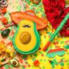 Avocado Piata Mini Sombrero Hats Mexican Fiesta Game Favors with Piata Stick Blindfold Confetti Set, 15.4 x 13 x 3 Inch view 3