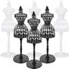 Zerodeko Cora 6Pcs Doll Dress Form, Miniature Doll Mannequin Model Plastic Wire Doll Clothes Display Stand DIY Craft Supplies Tabletop Decorations Accessories (White+Black) Dress Form view 1