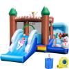 OLAKIDS Inflatable Bounce House, Christmas Snowman Theme Kids Jumping Castle with Slide Ball Pit Basketball Rim, Indoor Outdoor Inflatable Obstacle Course with 680W Blower Carry Bag view 1