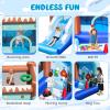 OLAKIDS Inflatable Bounce House, Christmas Snowman Theme Kids Jumping Castle with Slide Ball Pit Basketball Rim, Indoor Outdoor Inflatable Obstacle Course with 680W Blower Carry Bag view 2