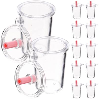 SEWACC 30pcs Mini Coffee Cups Keychain Miniature Cup for Keychain Earring Diy Crafts and Miniature Dollhouse Accessories
