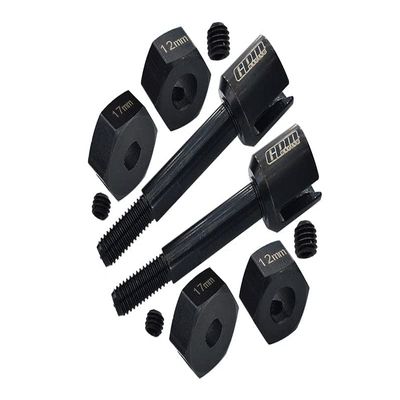 4140 Carbon Steel Rear Wheel Axle for Losi 1:8 LMT 4WD Solid Axle Monster Truck Upgrades - Black