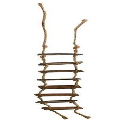Melody Jane Dolls Houses Dollhouse Old Rope Ladder Miniature Wooden Garden Tree House Accessory 1:12